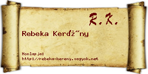 Rebeka Kerény névjegykártya